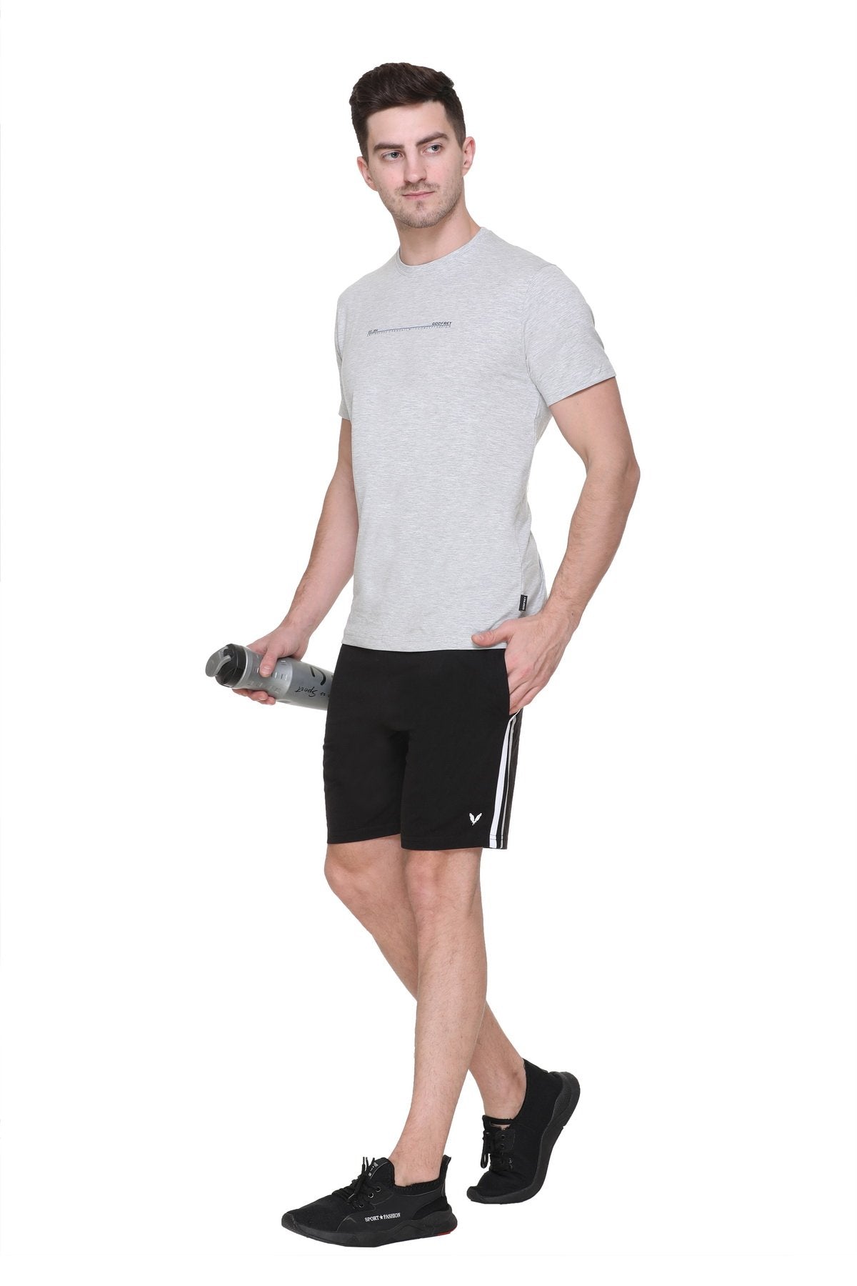Godfrey Men Black Solid Shorts