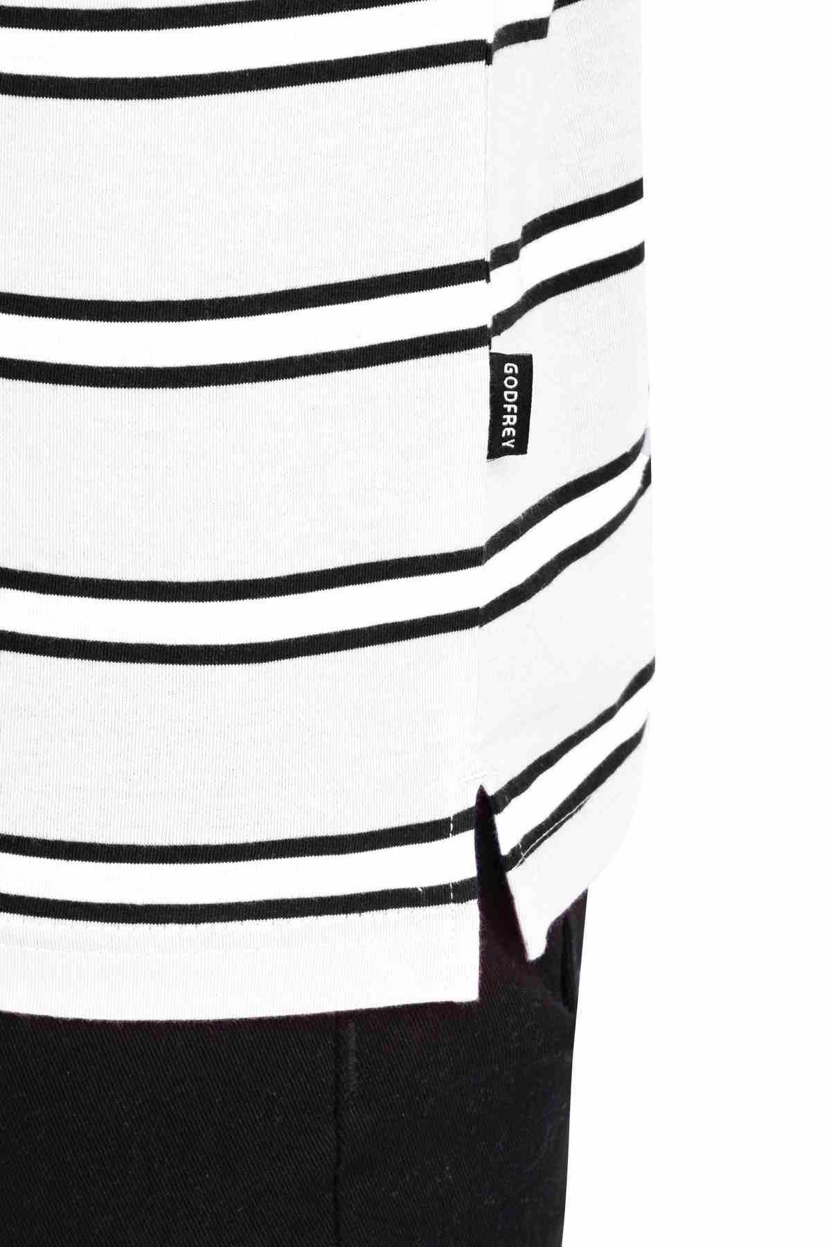 White Striped Men Half Sleeve Polo Men T-Shirt With Pocket