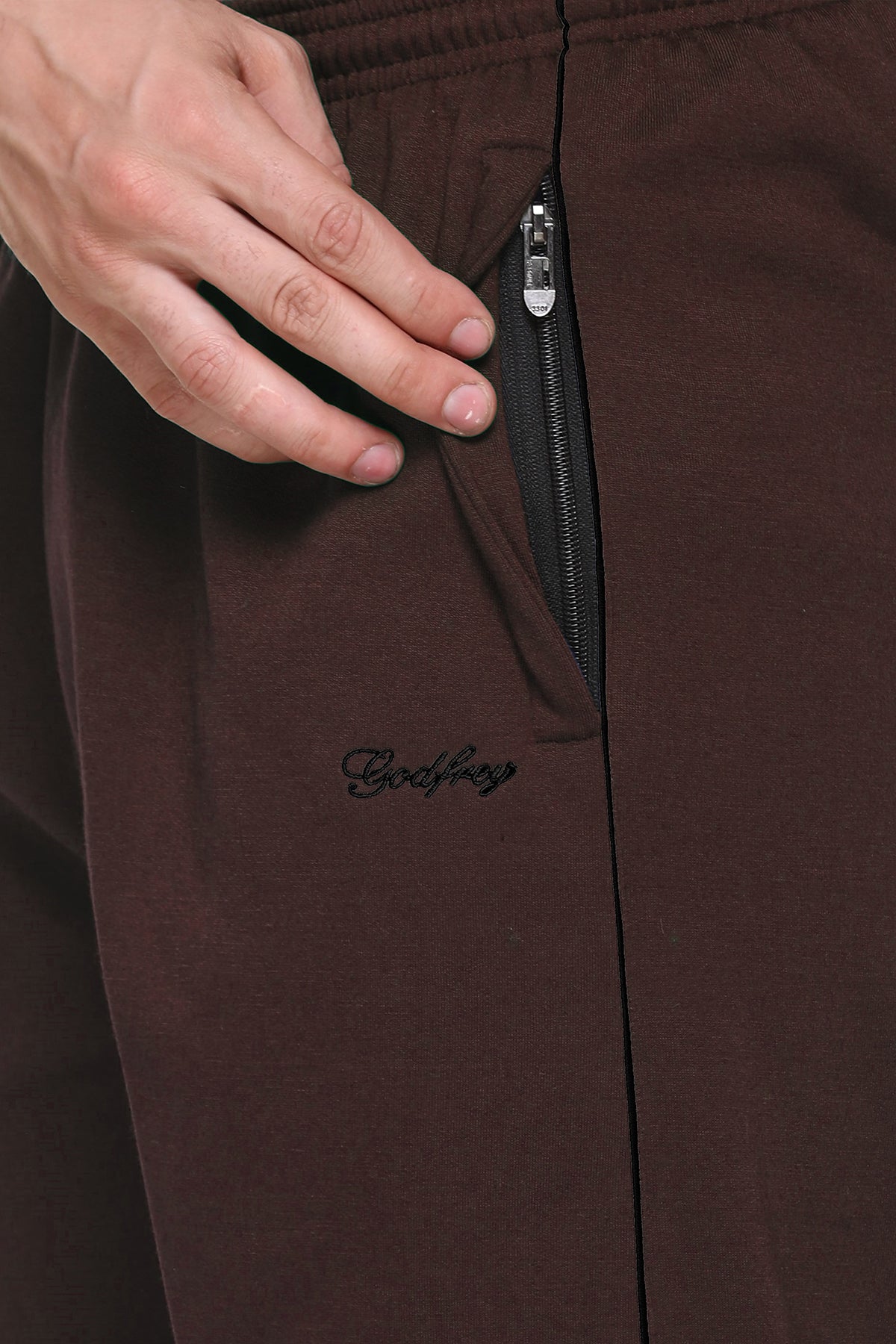 Coffee Cotton Fleece Winter Tracksuit For Men