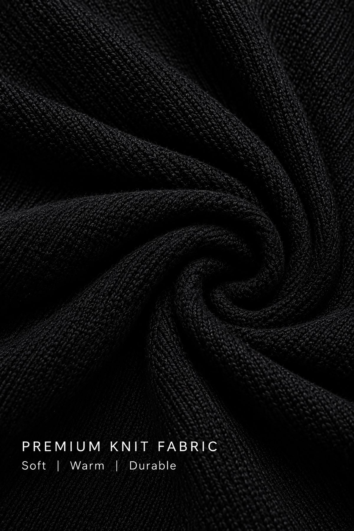Black Solid Turtle Neck Woollen Pullover