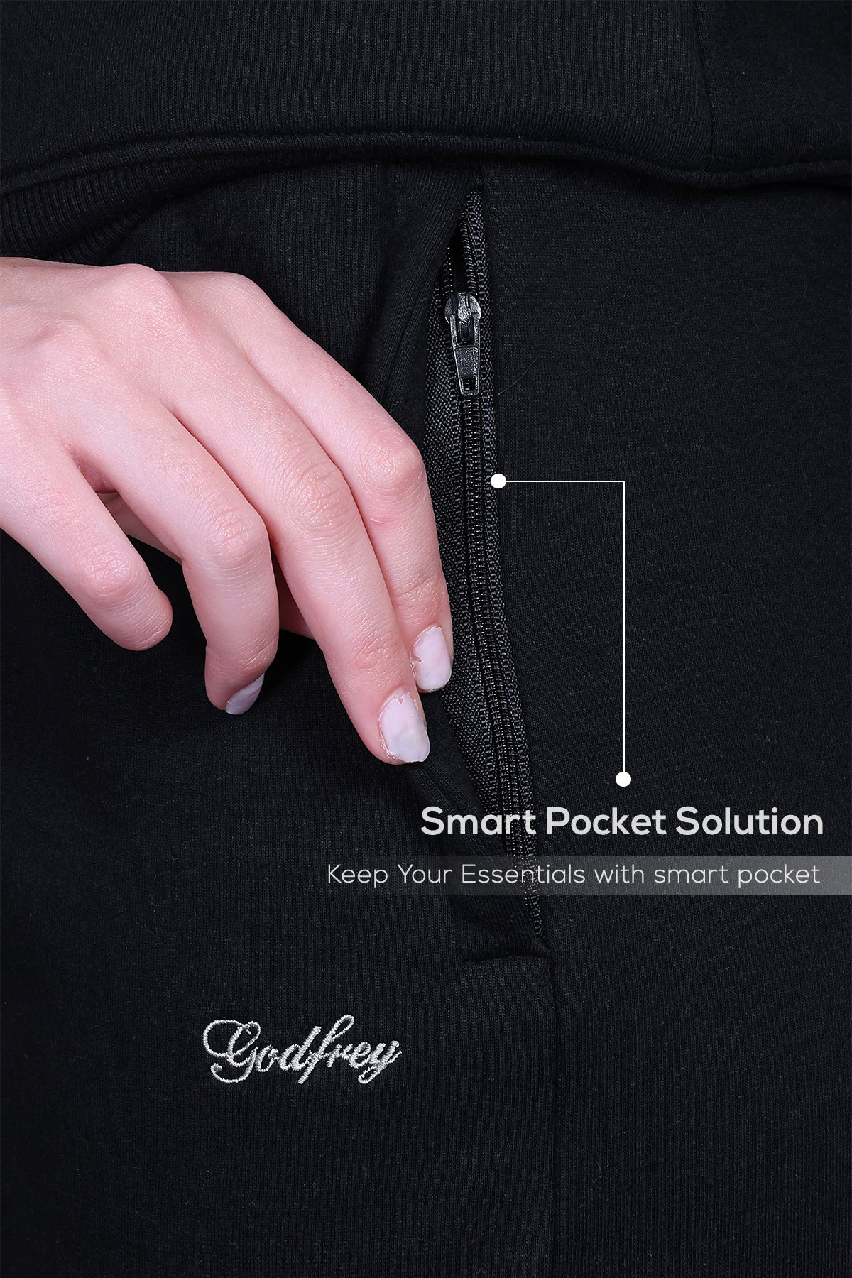 Black Cotton Fleece Winter Track suit for Ladies