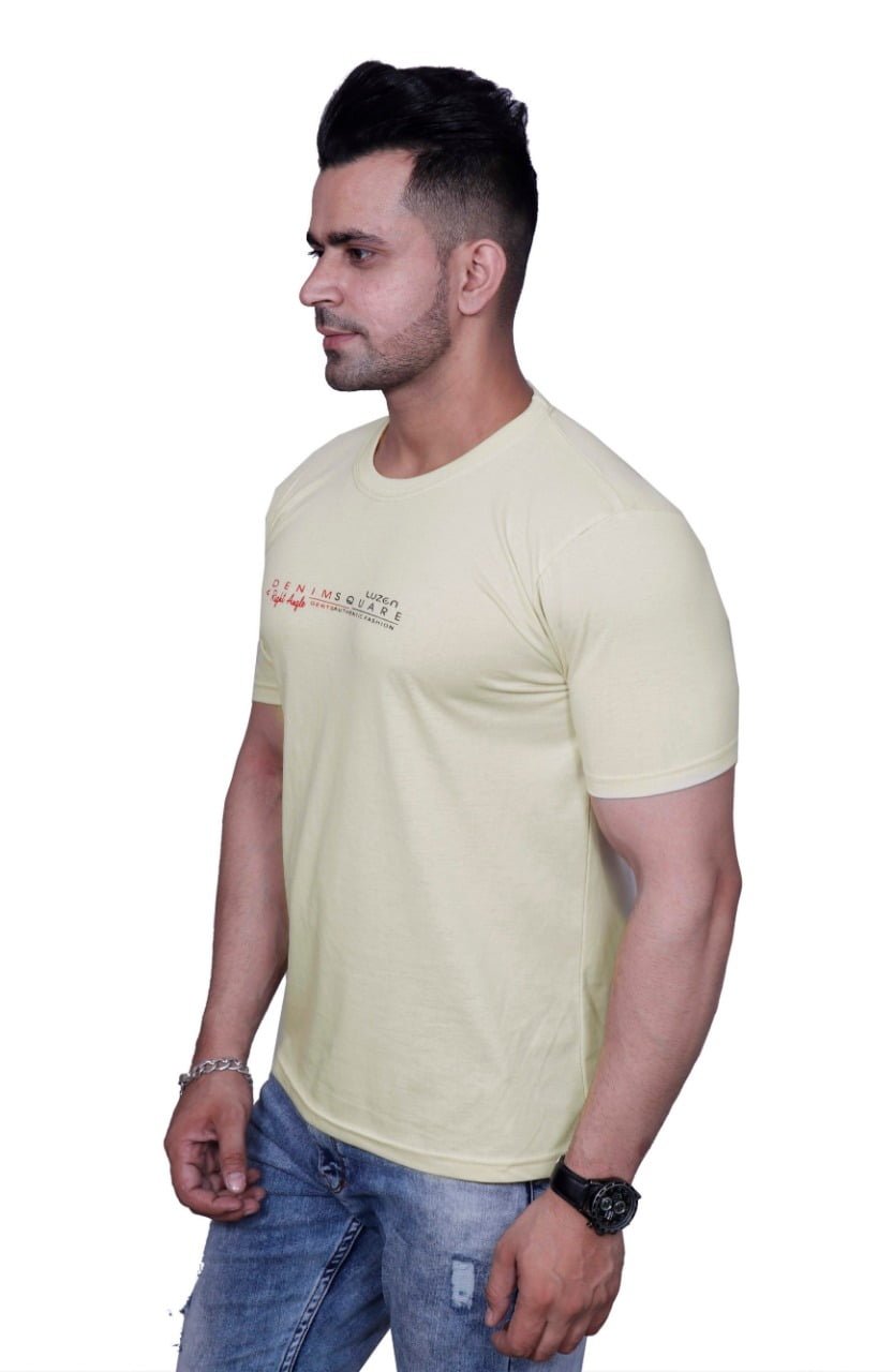 Godfrey Eco Cream Printed Round Neck T-Shirt