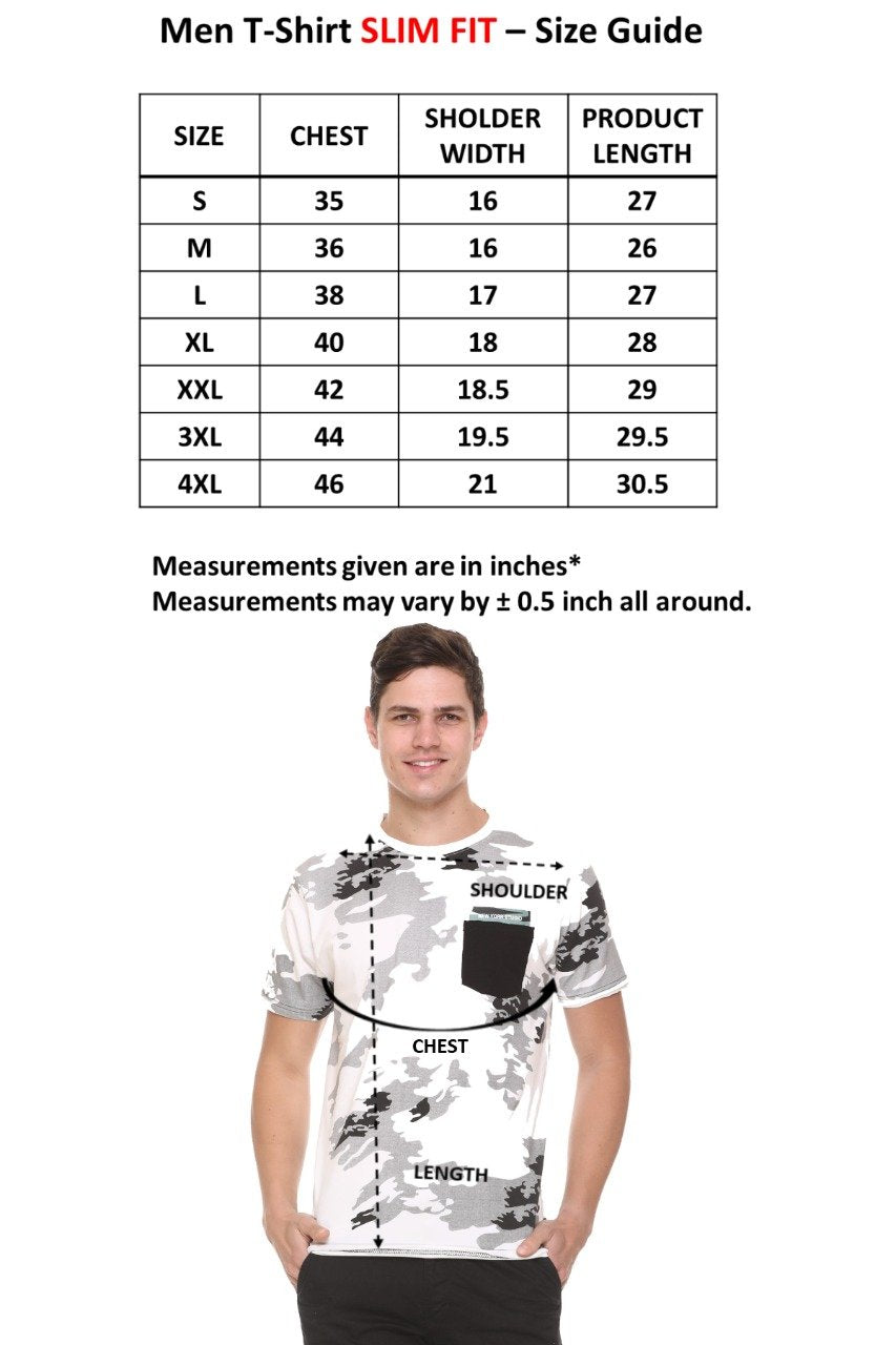 White Slim Fit Printed Round Neck T-Shirt
