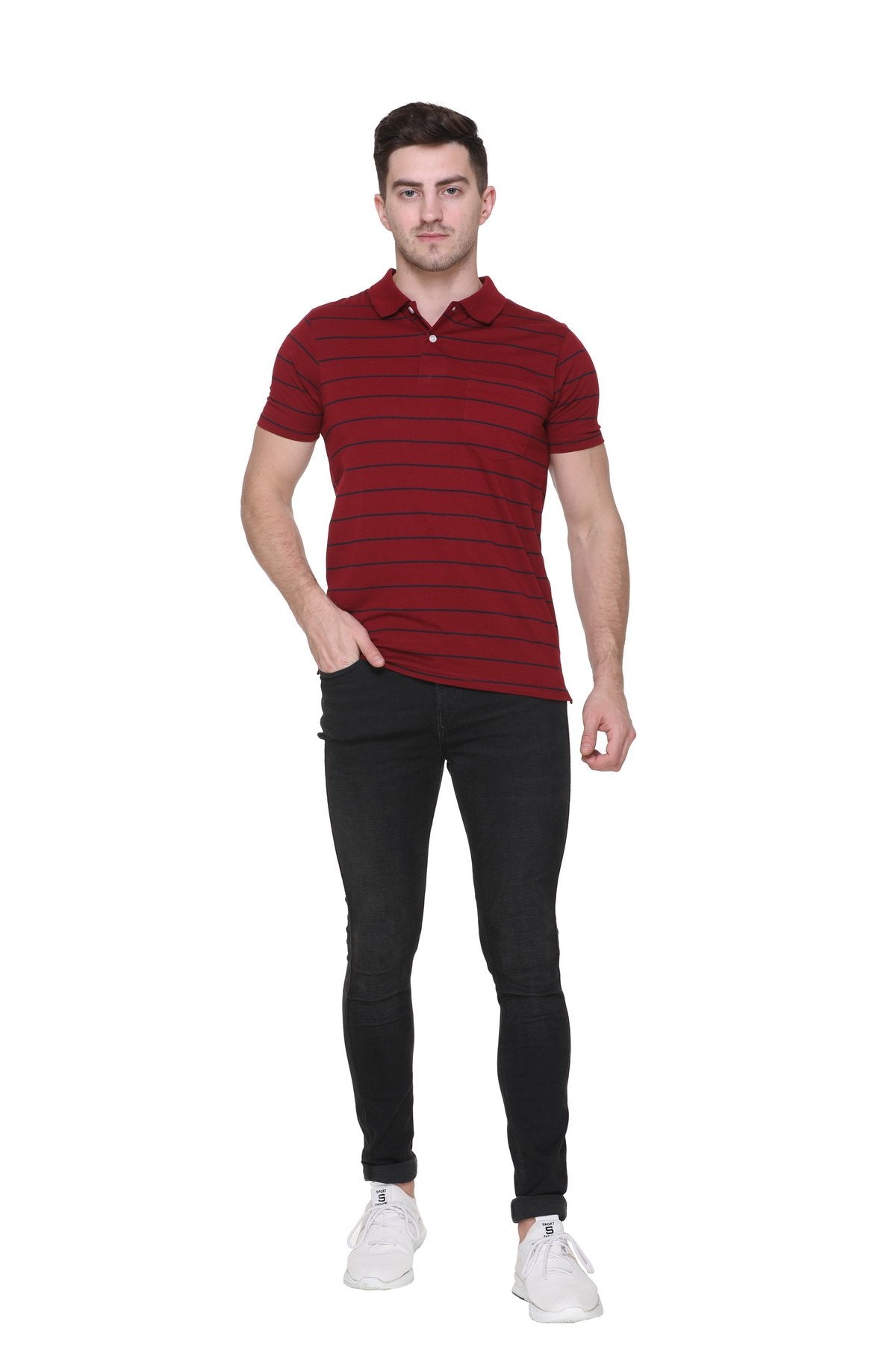 Maroon Polo T Shirt Half Sleeves for Men With Pocket