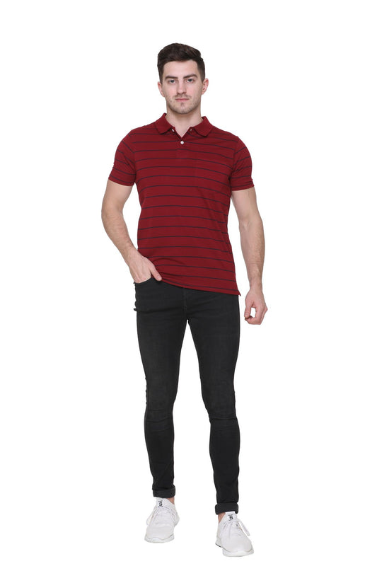 Maroon Polo T Shirt Half Sleeves for Men With Pocket