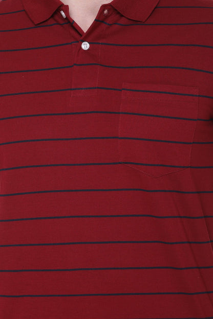 Maroon Polo T Shirt Half Sleeves for Men With Pocket