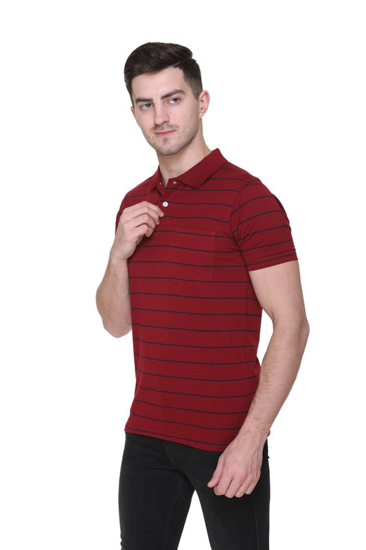Maroon Polo T Shirt Half Sleeves for Men With Pocket