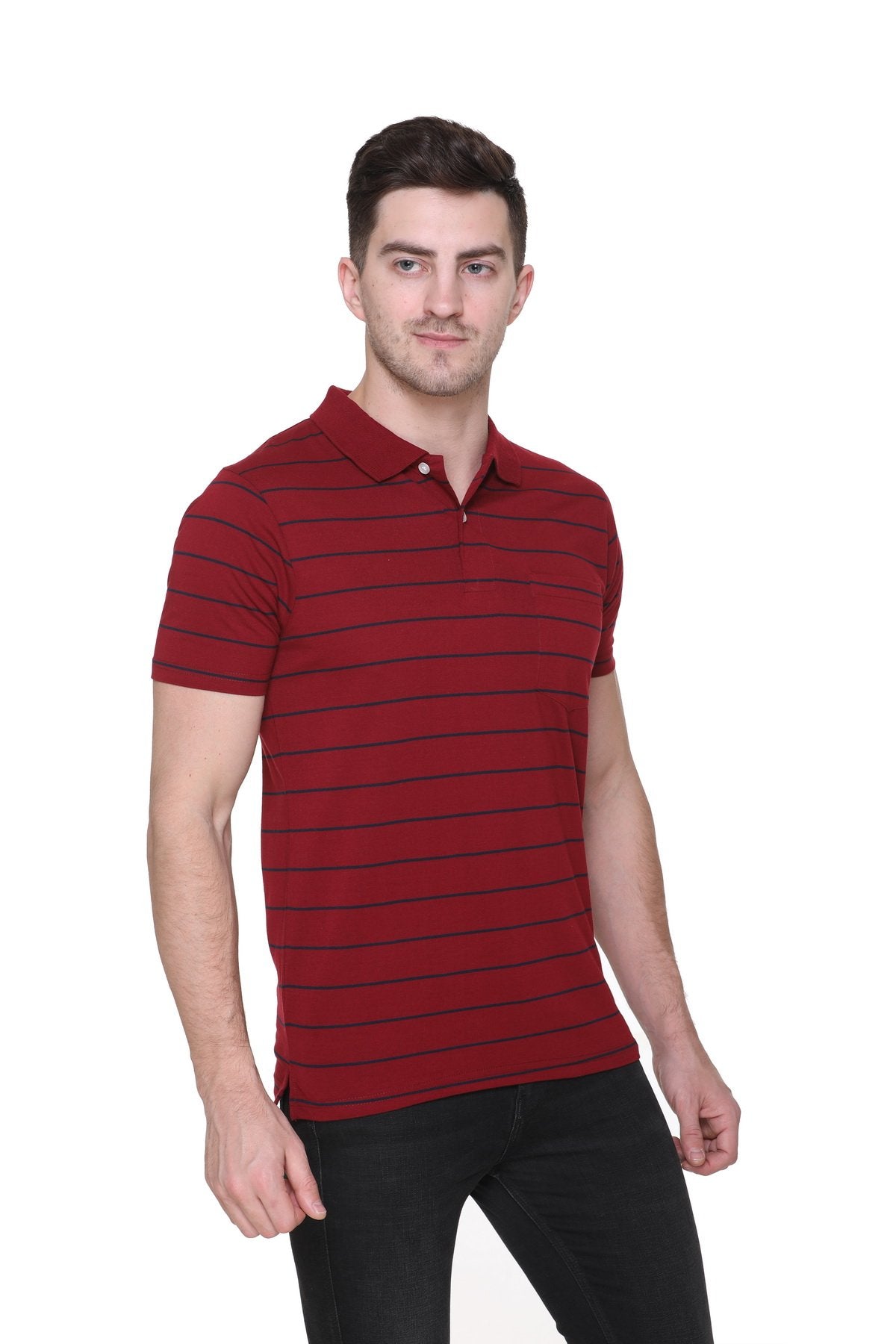 Maroon Polo T Shirt Half Sleeves for Men With Pocket