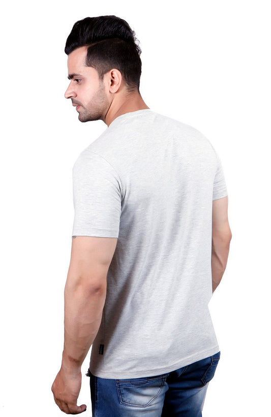 Grey Melange Round Neck T-Shirt