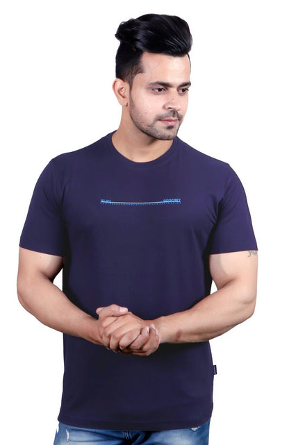 Navy Solid Round Neck T-Shirt
