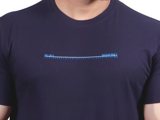 Navy Solid Round Neck T-Shirt