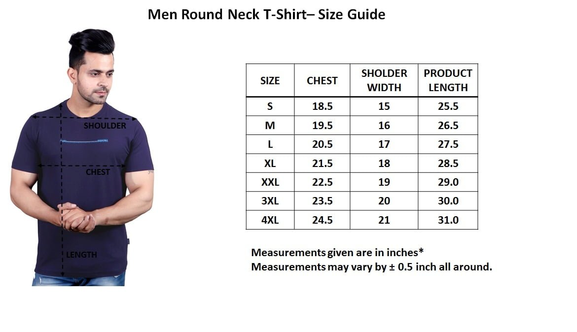 Navy Solid Round Neck T-Shirt