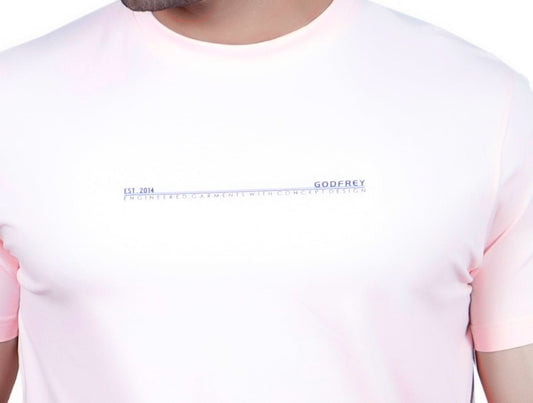 Baby Pink Solid Round Neck T-Shirt