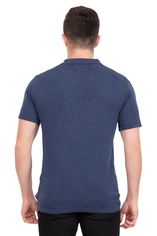 Denim Melange Solid Flat Knit T-shirt