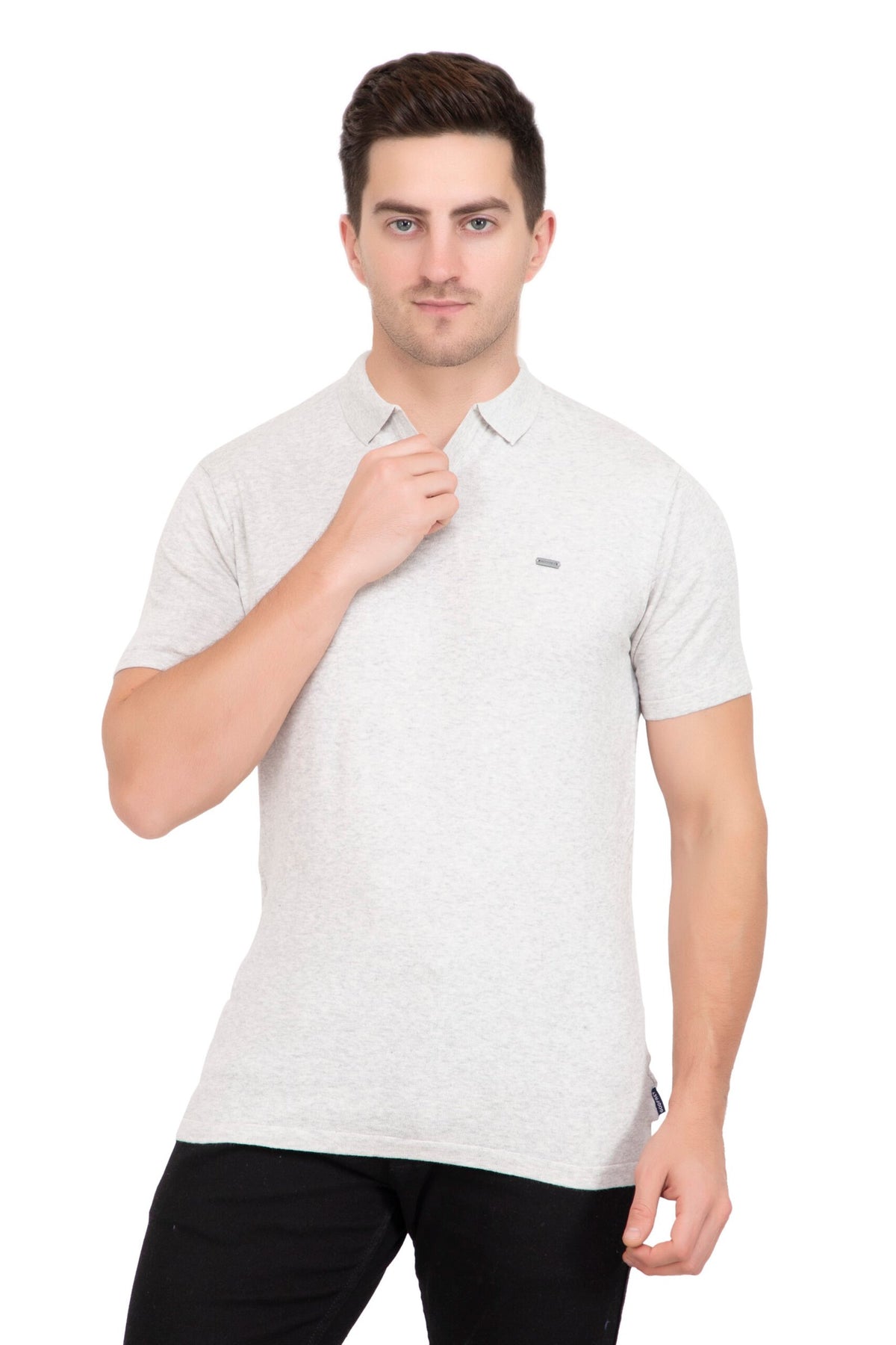 Light Grey Melange Flat Knit T-shirt