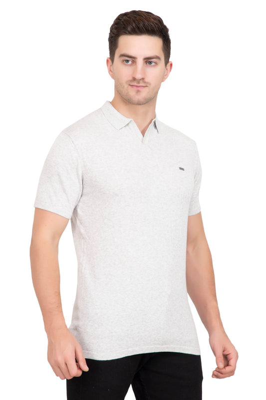 Light Grey Melange Flat Knit T-shirt