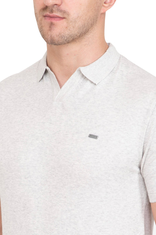 Light Grey Melange Flat Knit T-shirt
