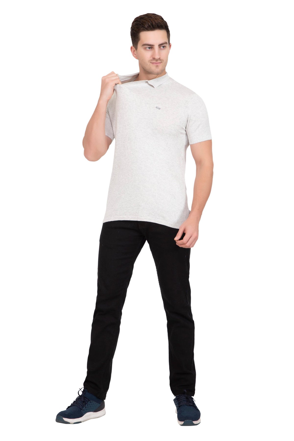 Light Grey Melange Flat Knit T-shirt