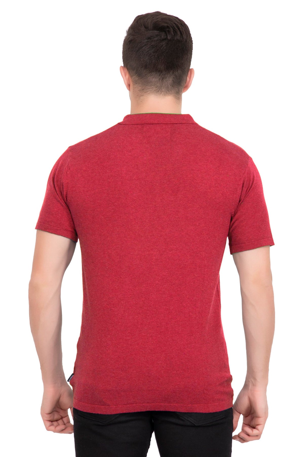 Fire Red Melange Flat Knit T-shirt