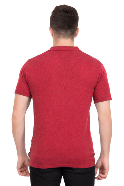 Fire Red Melange Flat Knit T-shirt