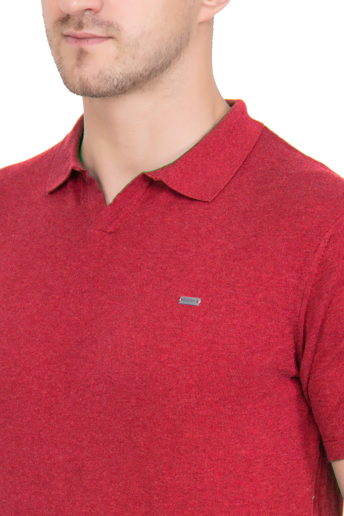 Fire Red Melange Flat Knit T-shirt