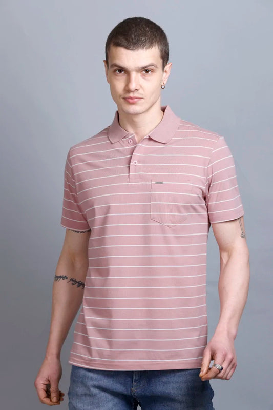 Onion Striped Half Sleeve Polo T-Shirt for Men With Pocket