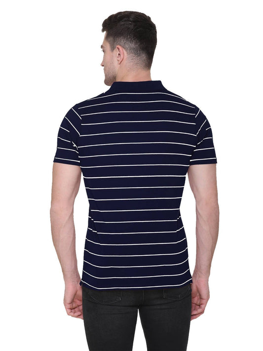 Navy Polo Neck T Shirts for Men Half Sleeves