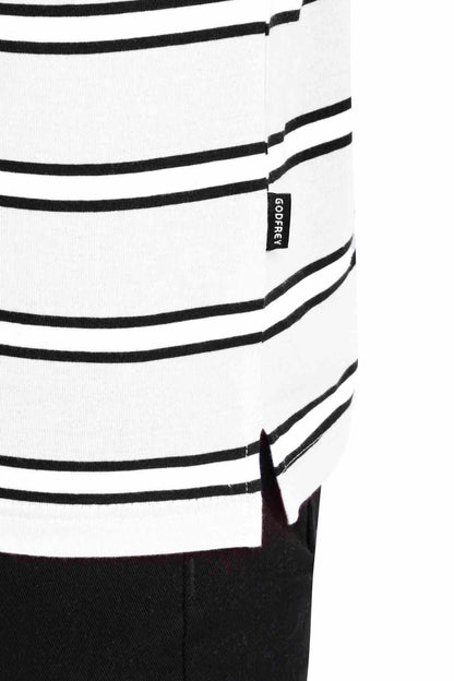 White Striped Men Half Sleeve Polo Men T-Shirt With Pocket