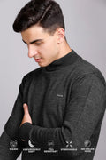 Charcoal Turtle Neck Woollen Pullover
