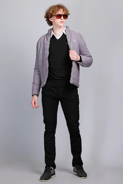 Black V-Neck Sleeveless Sweater Vest Men