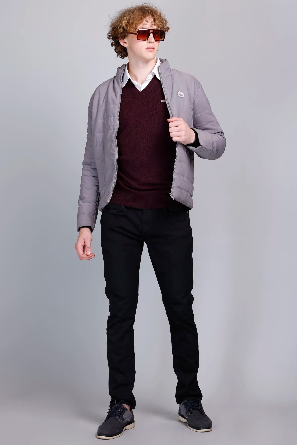 Grape V-Neck Sleeveless Sweater Vest Men