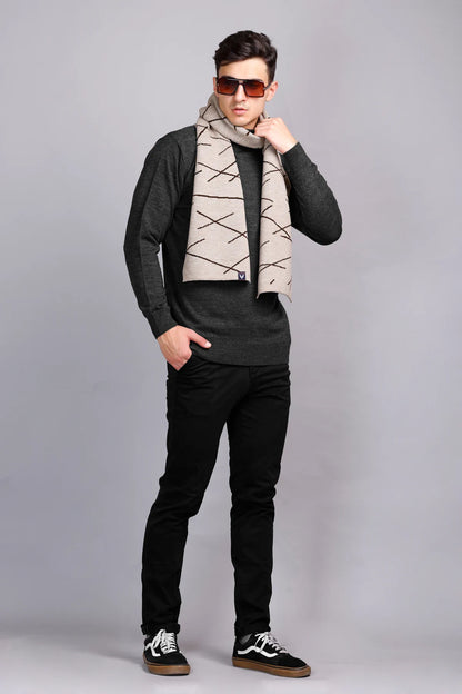 Charcoal Turtle Neck Woollen Pullover