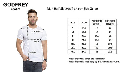 Godfrey Eco White Solid Round Neck Men T-Shirt