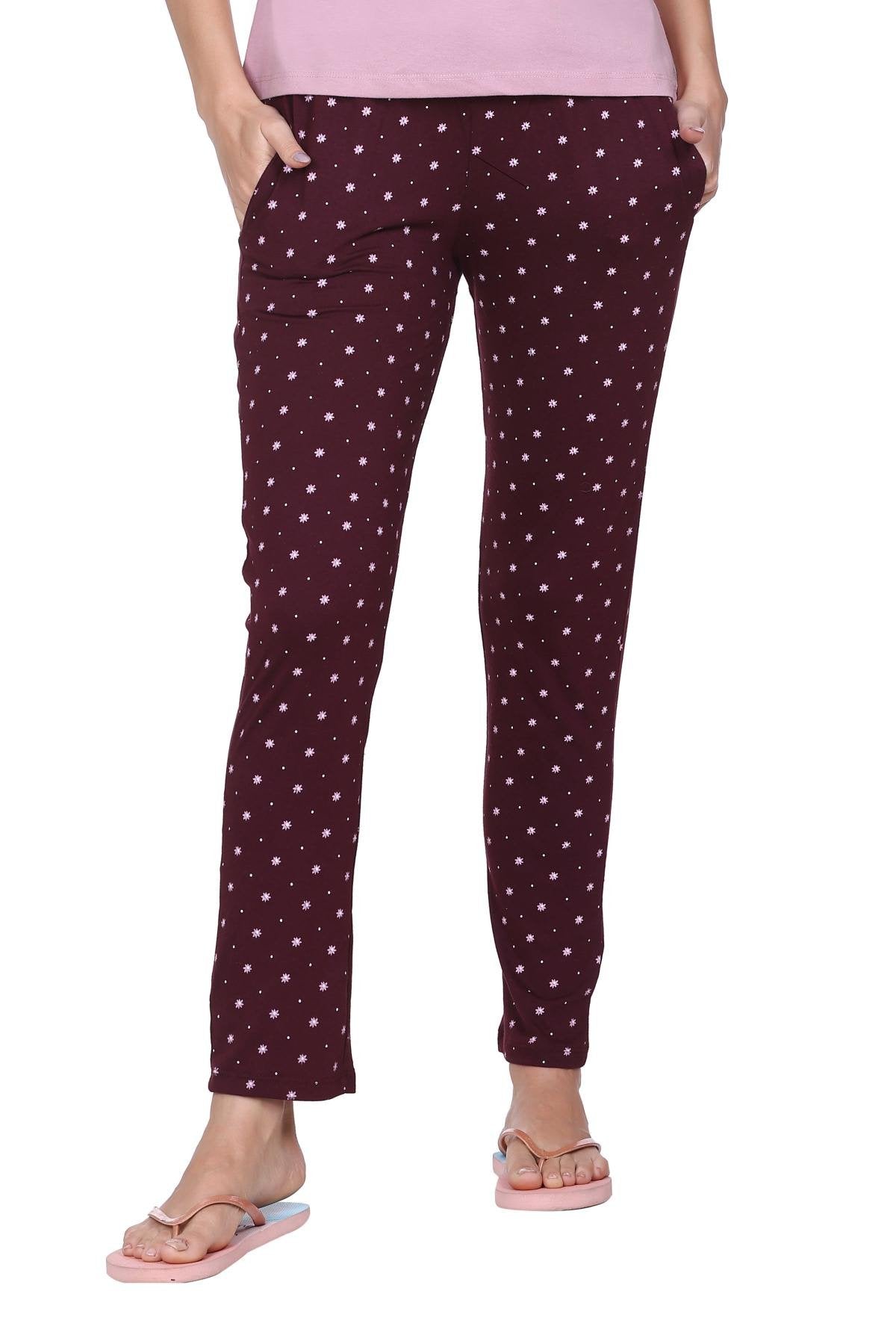 Rose Printed Night Suit For Women