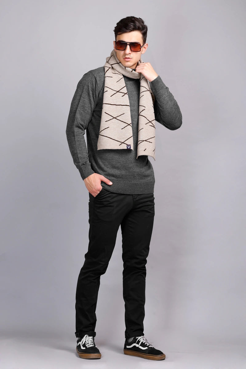 Medium Grey Solid Turtle Neck Sweater