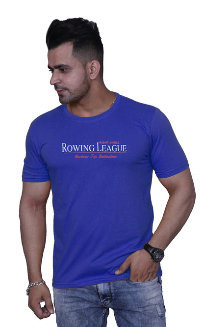 Godfrey Eco Royal Blue Printed Round Neck T-Shirt
