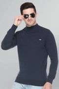 Airforce Solid Turtle Neck Woollen Pullover
