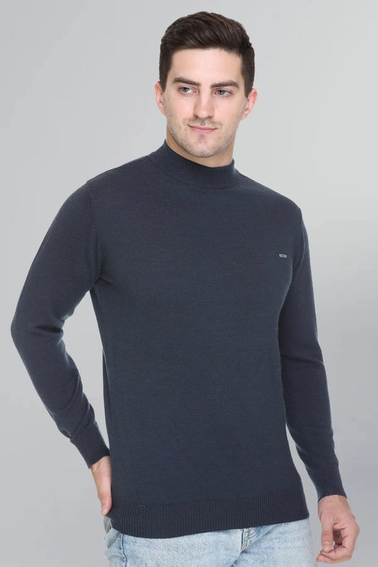 Airforce Solid Turtle Neck Woollen Pullover