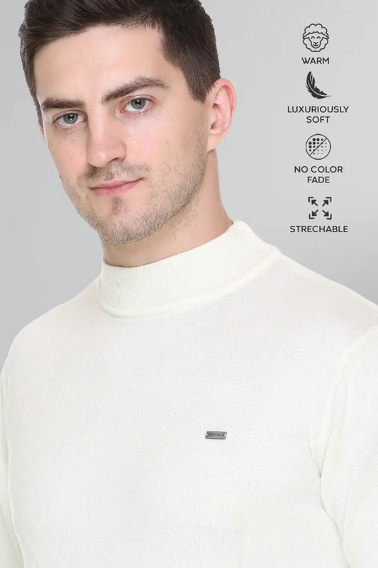 Off White Turtleneck Sweater Pullover
