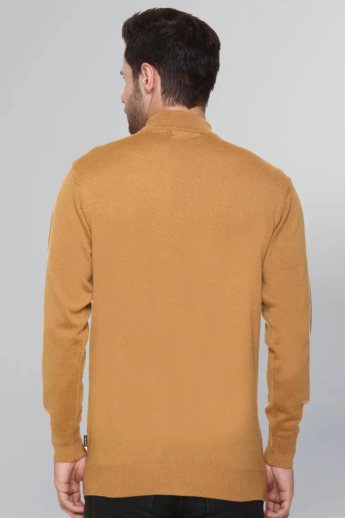 Mustard Solid Turtle Neck Woollen Pullover