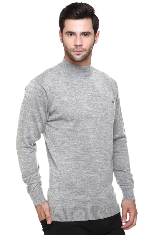 Light Grey Turtle Neck Woollen Pullover