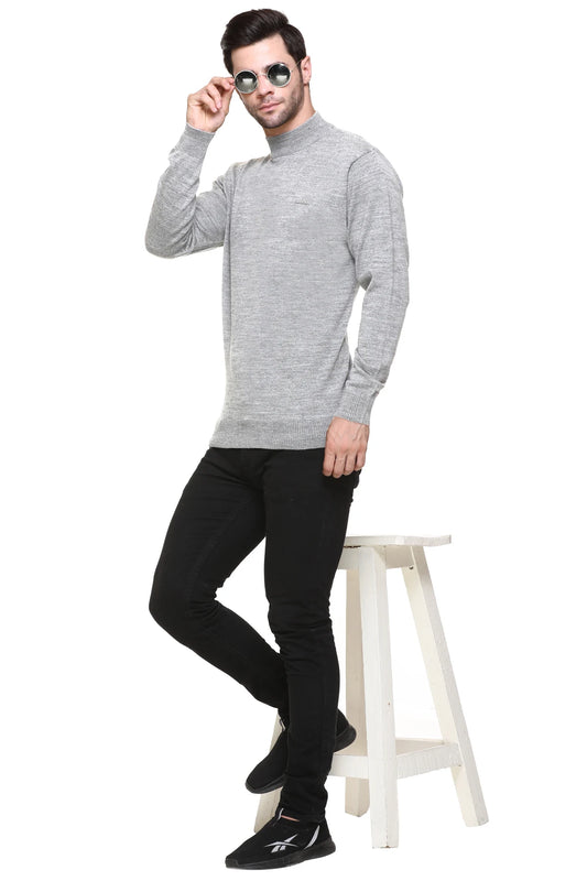 Light Grey Turtle Neck Woollen Pullover
