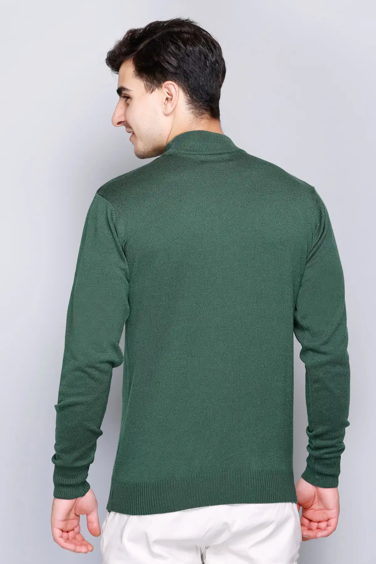 Peacock Solid Turtle Neck Woollen Pullover