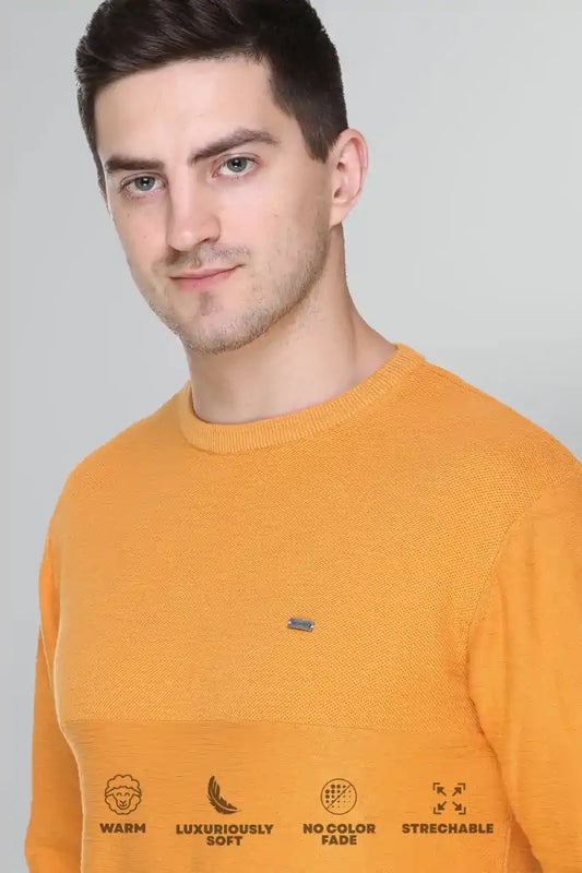 Mango Solid Round Neck Pullover