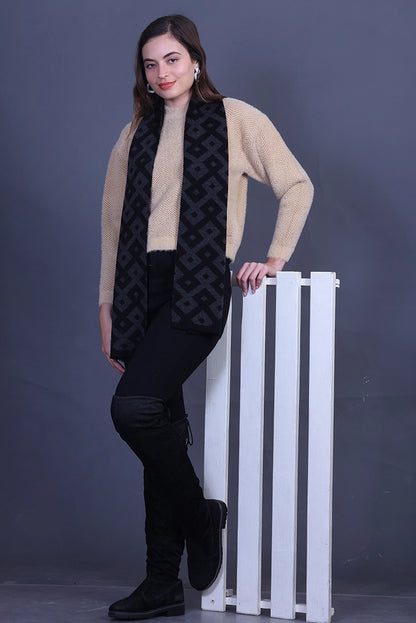 Black Woolen Mufflers for Men &amp; Women