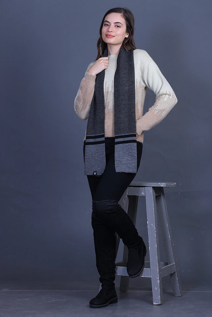 Medium Grey Woolen Mufflers for Men &amp; Women
