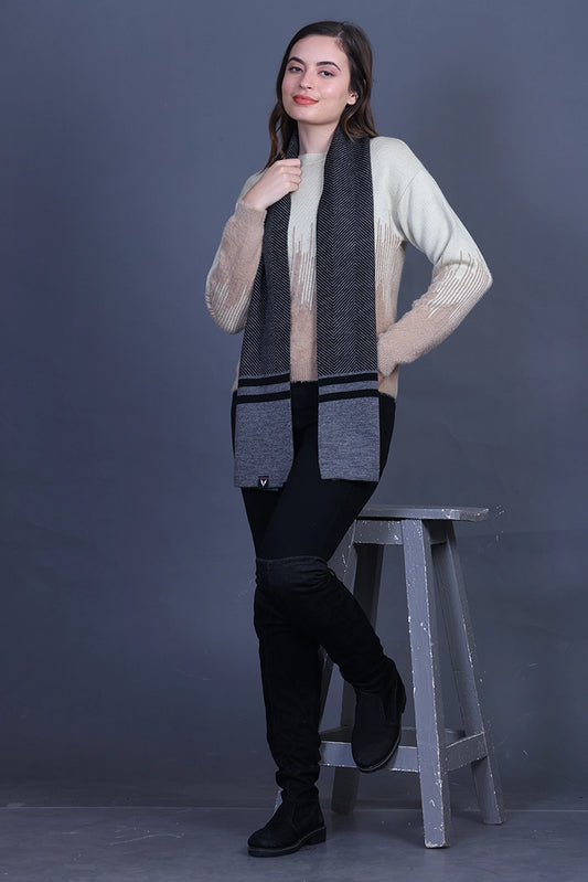 Medium Grey Woolen Mufflers for Men &amp; Women