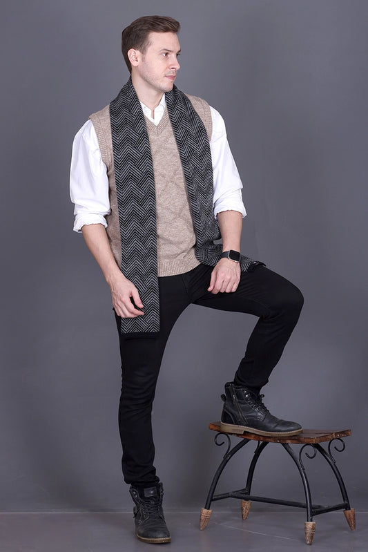 Charcoal Woolen Mufflers for Men &amp; Women