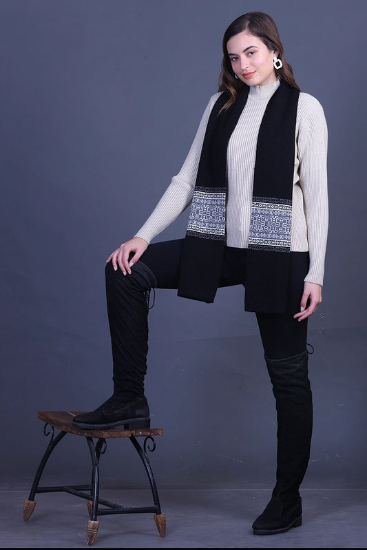 Black Woolen Mufflers for Men &amp; Women