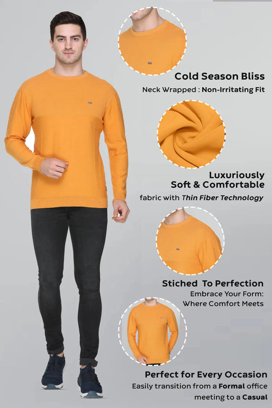 Mango Solid Round Neck Pullover